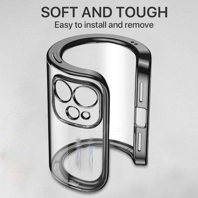 The Luxury Square Silicon Clear Case With Camera Protection For iPhone 13 Pro Max - planetcartonline