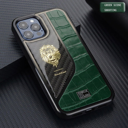 Belbin Genuine Leather Carbon Fiber Case For iPhone 13