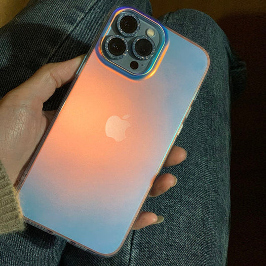 Premium Anti Shock Rainbow Laser Gradient Back Case For iPhone 14 Series