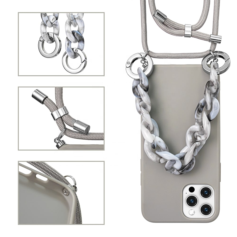 Premium Silicone Crossbody Detachable Straps Lanyard Girlish Case for Apple iPhone 11