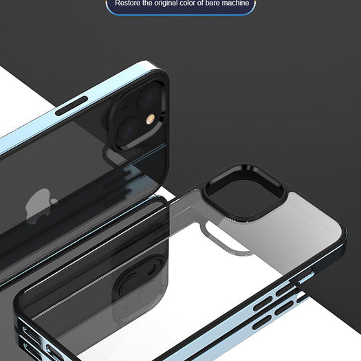 Luxury Transparent Electroplated Square Clear Back Bumper Case For iPhone 13 Pro Max