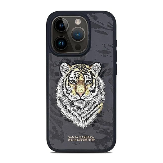 Santa Barbara Classic Savanna Series Tiger Genuine Leather Case For iPhone 15 Pro