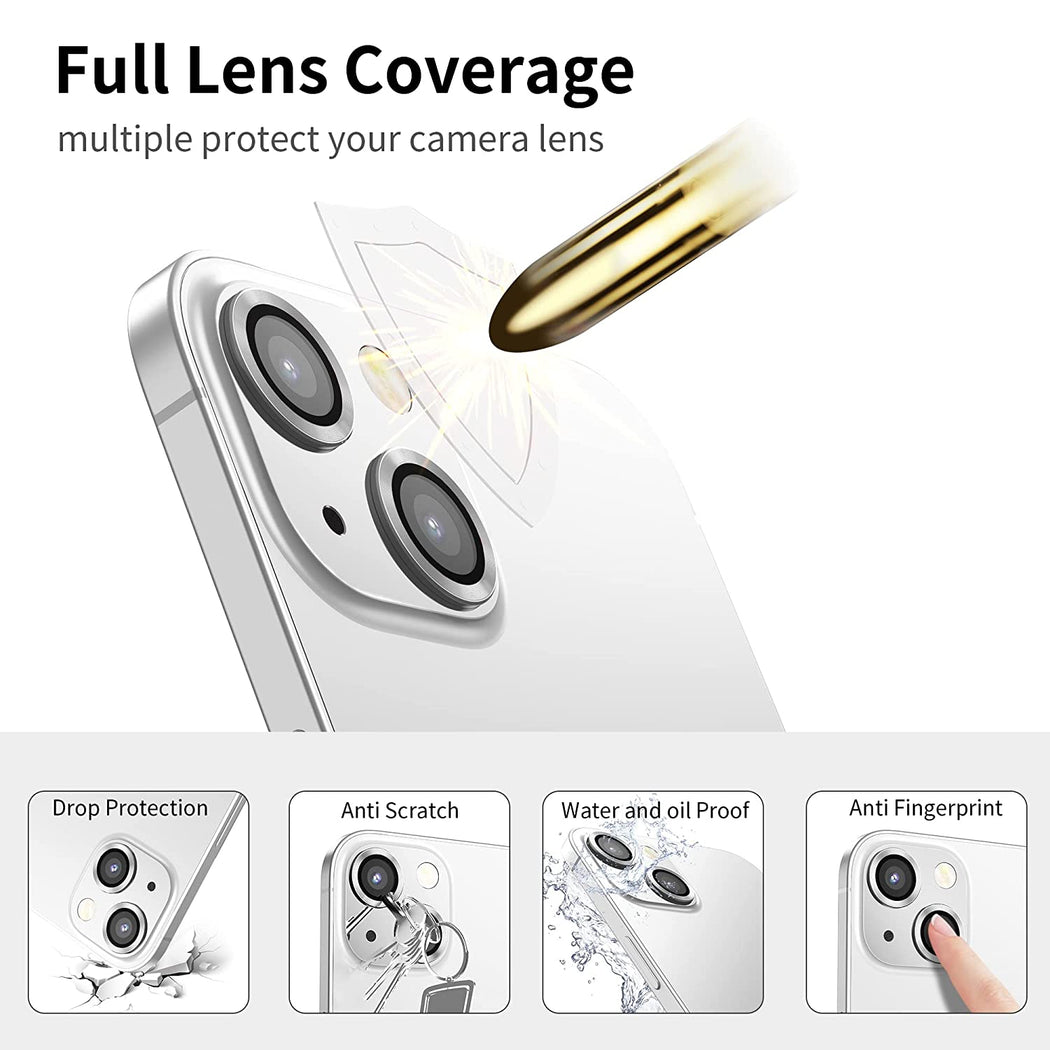 Ring Metal Camera Lens Protector Glass For iPhone 14