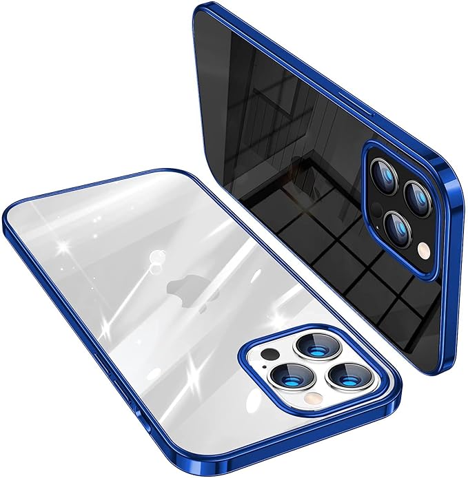 Premium Glossy Look Square Silicon Clear Black Case For iPhone