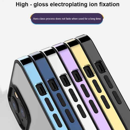 Luxury Transparent Electroplated Square Clear Back Bumper Case For iPhone 13