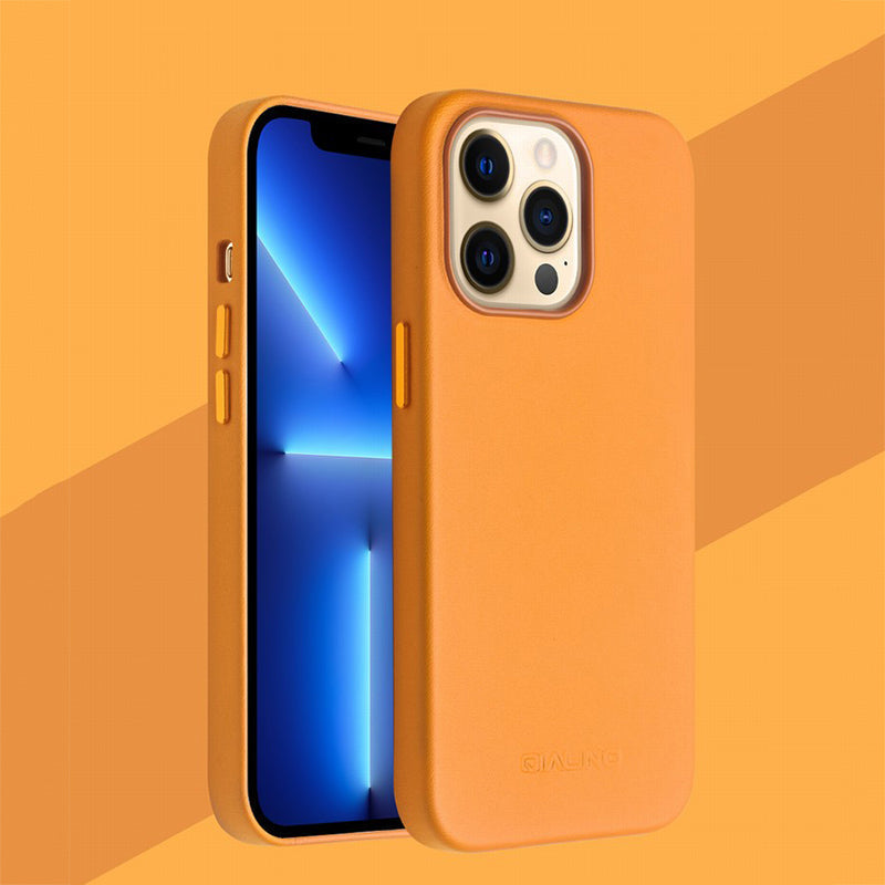 MagSafe Compatible Genuine Leather Case for Apple iPhone 13