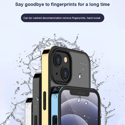 Luxury Transparent Electroplated Square Clear Back Bumper Case For iPhone 14