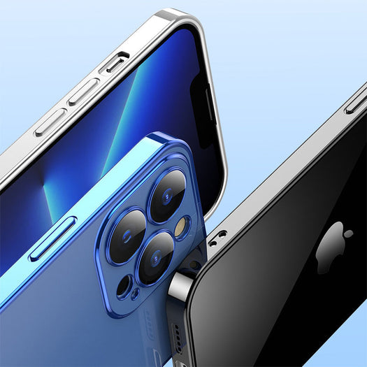 Luxury Square Silicon Clear Back Case With Camera Protection For iPhone Series - Premium Cases