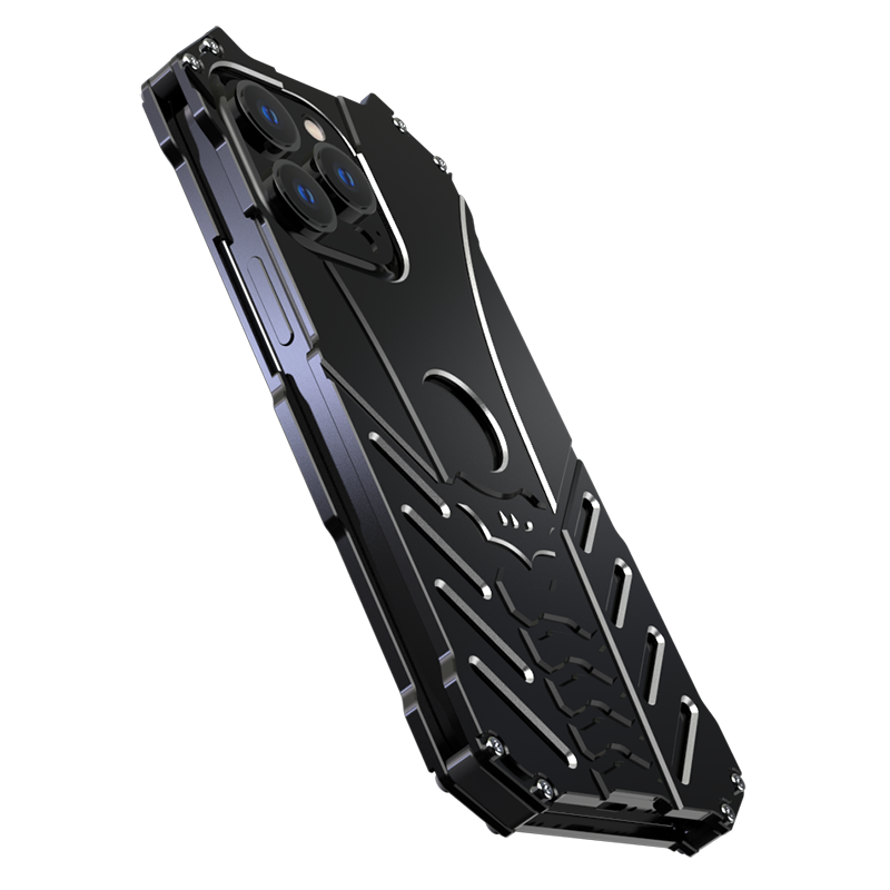 Batman Premium Luxury Metal Phone Case with Bat Stand for iPhone 14 Plus