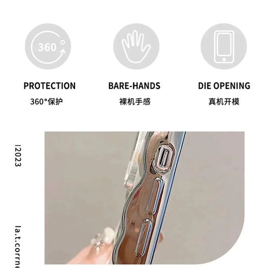 Floral Mirror Back Case For Apple iPhone 15 Pro