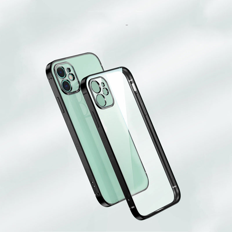 Luxury Square Silicon Clear Case With Camera Protection For iPhone 11