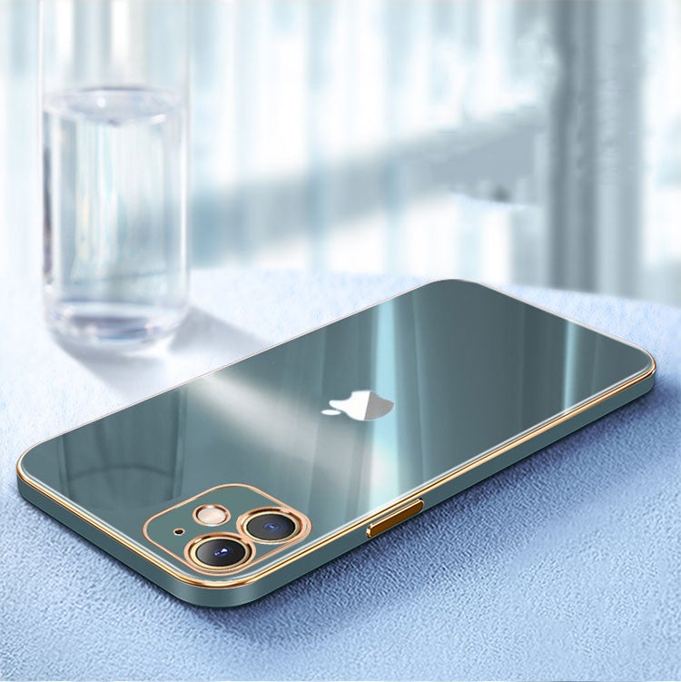 The Luxurious Glass Back Case With Golden Edges For iPhone 11