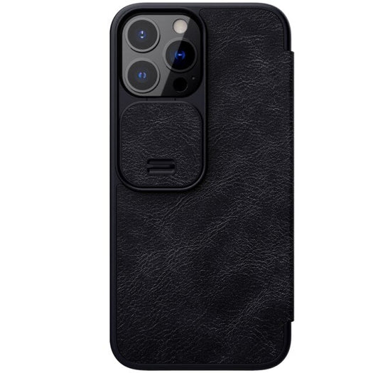 Nillkin Qin Black Leather Flip Case For iPhone 13 Pro - planetcartonline