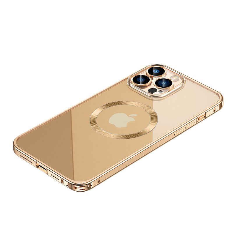 Premium Clear MagSafe Armor Metal Lens Bumper Back Case for iPhone 13 Pro