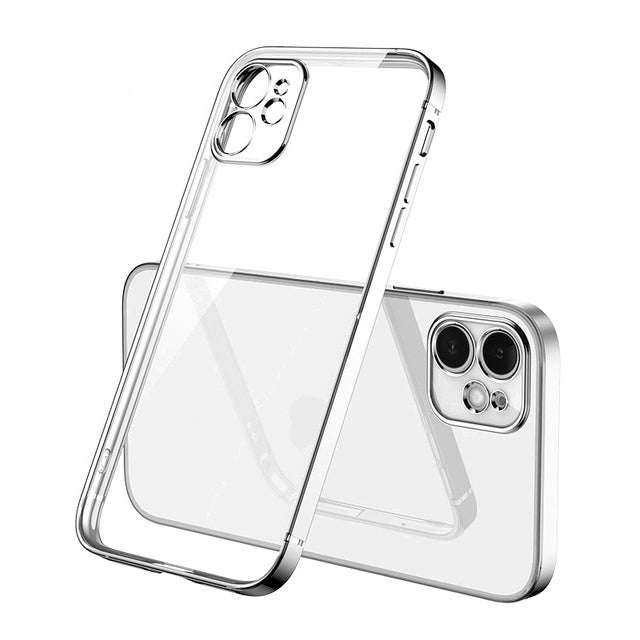 The Luxury Square Silicon Clear Case With Camera Protection For iPhone 13 Pro - planetcartonline