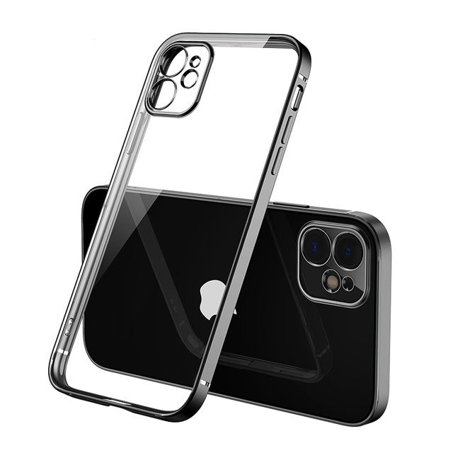 The Luxury Square Silicon Clear Case With Camera Protection For iPhone 13 Pro Max - planetcartonline