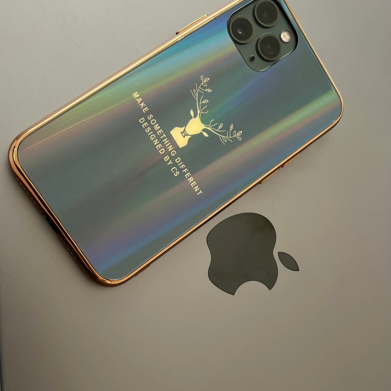 Gradient Deer Glass Back Case For iPhone 11 Pro