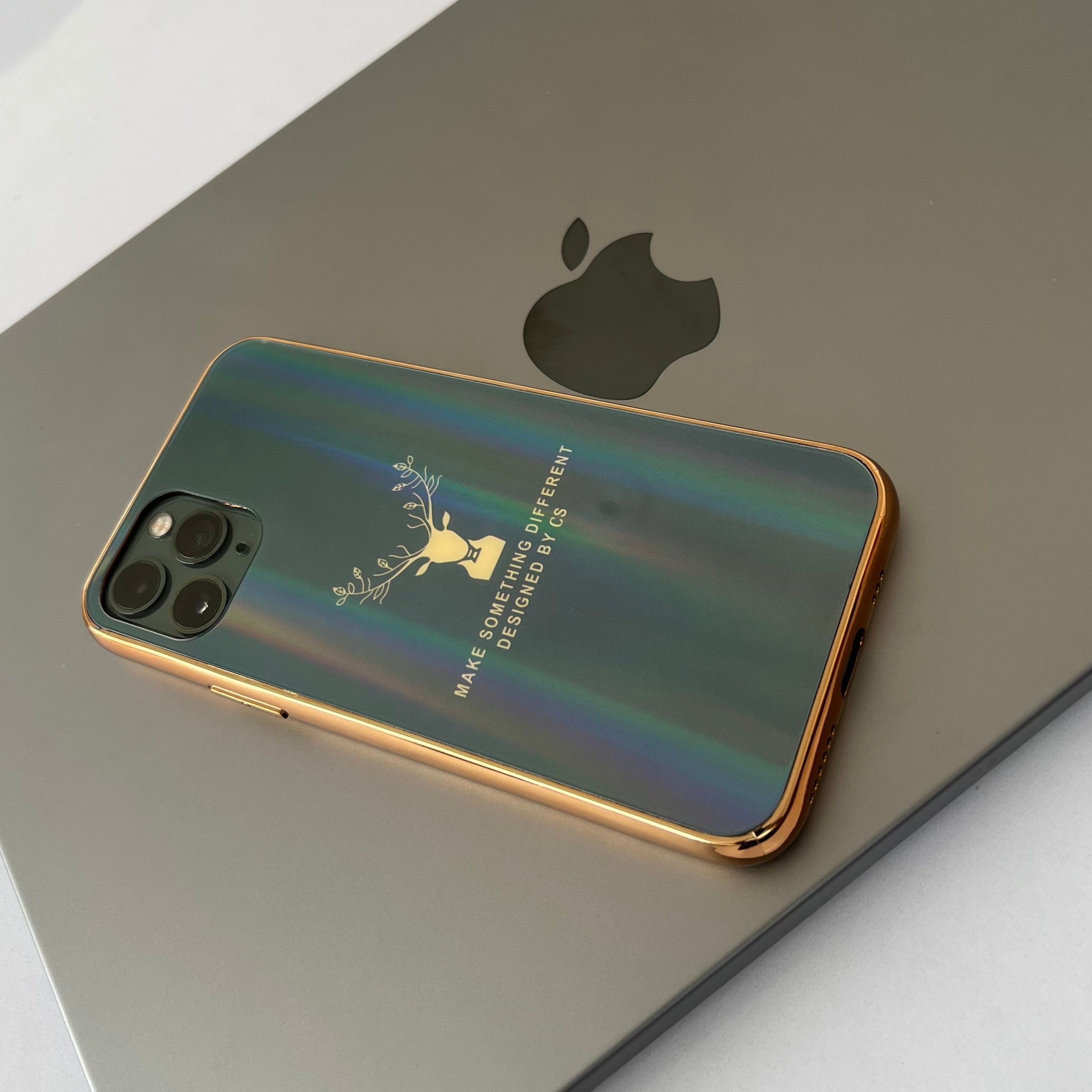 Gradient Deer Glass Back Case For iPhone 11 Pro