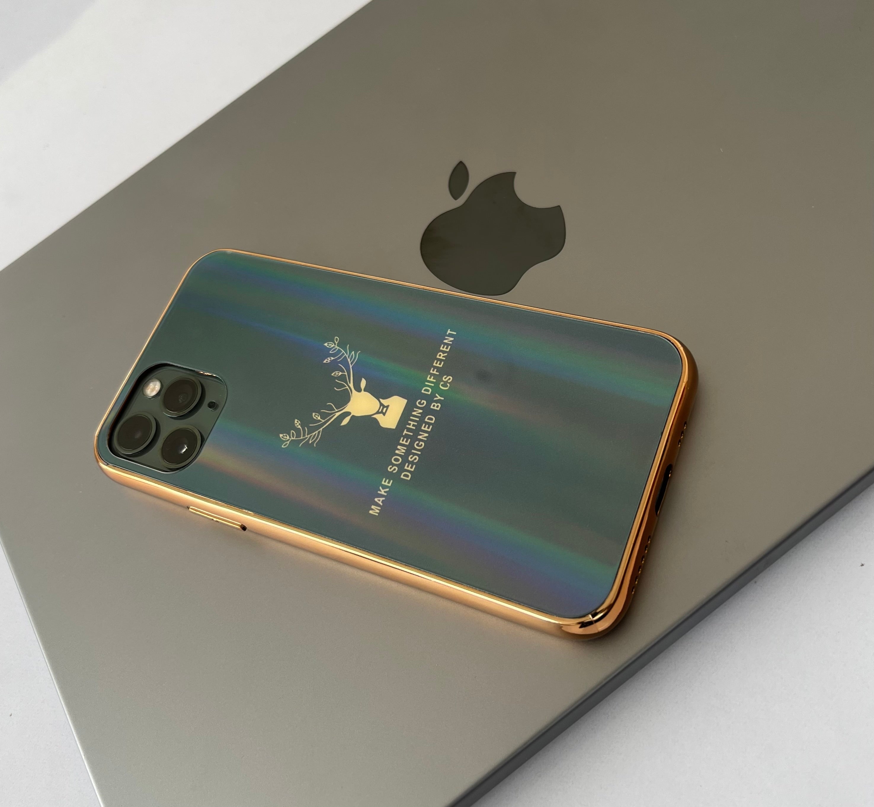 Gradient Deer Glass Back Case For iPhone 11 Pro