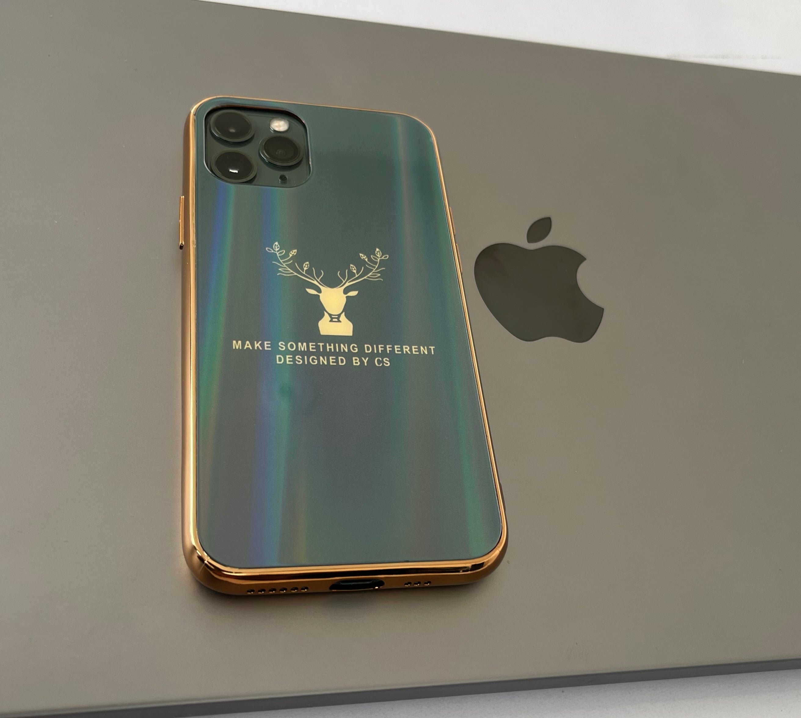 Gradient Deer Glass Back Case For iPhone 11 Pro