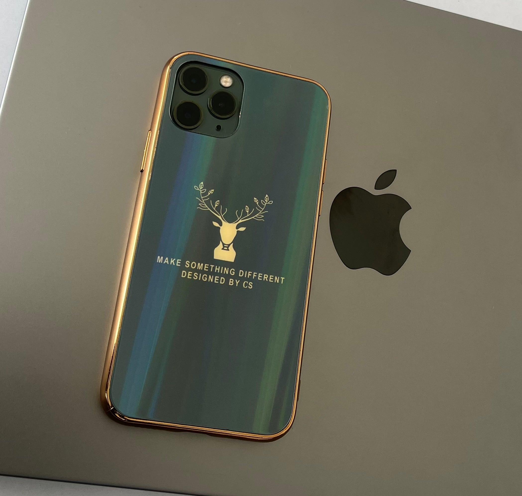Gradient Deer Glass Back Case For iPhone 11 Pro