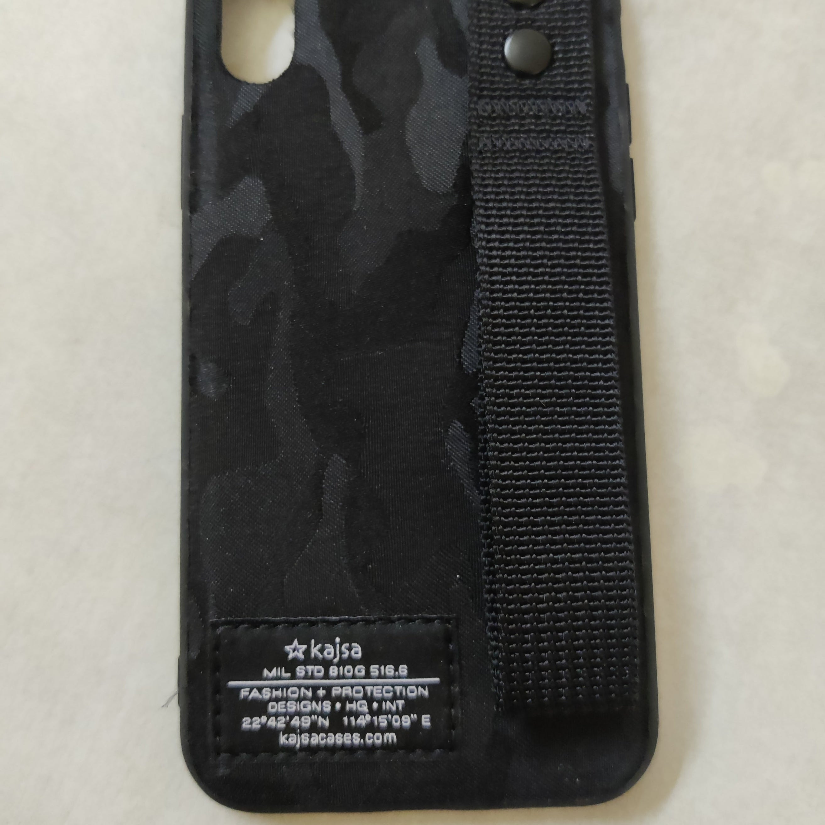 Kajsa Military Collection Straps iPhone X Fabric Tough Case - Black