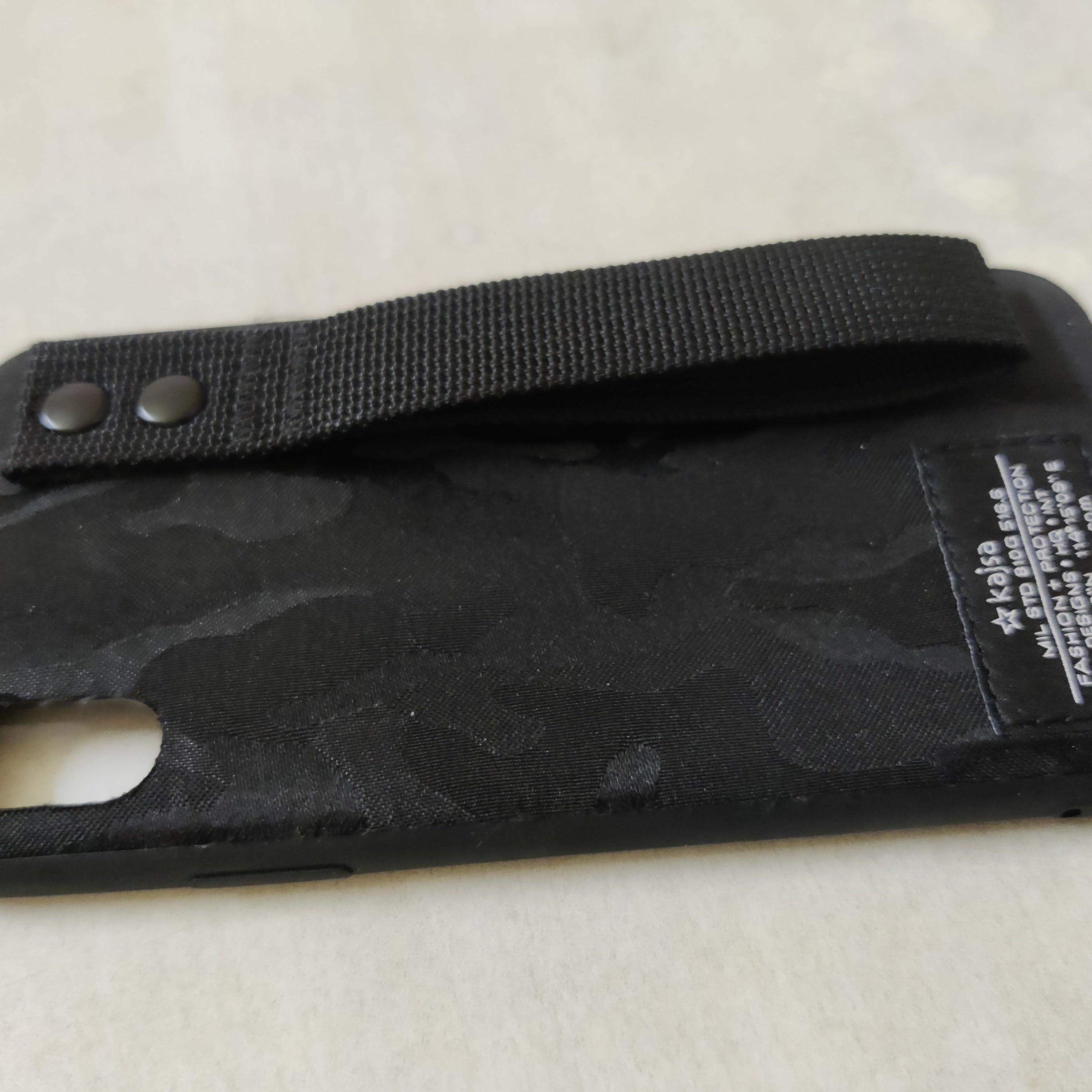 Kajsa Military Collection Straps iPhone X Fabric Tough Case - Black
