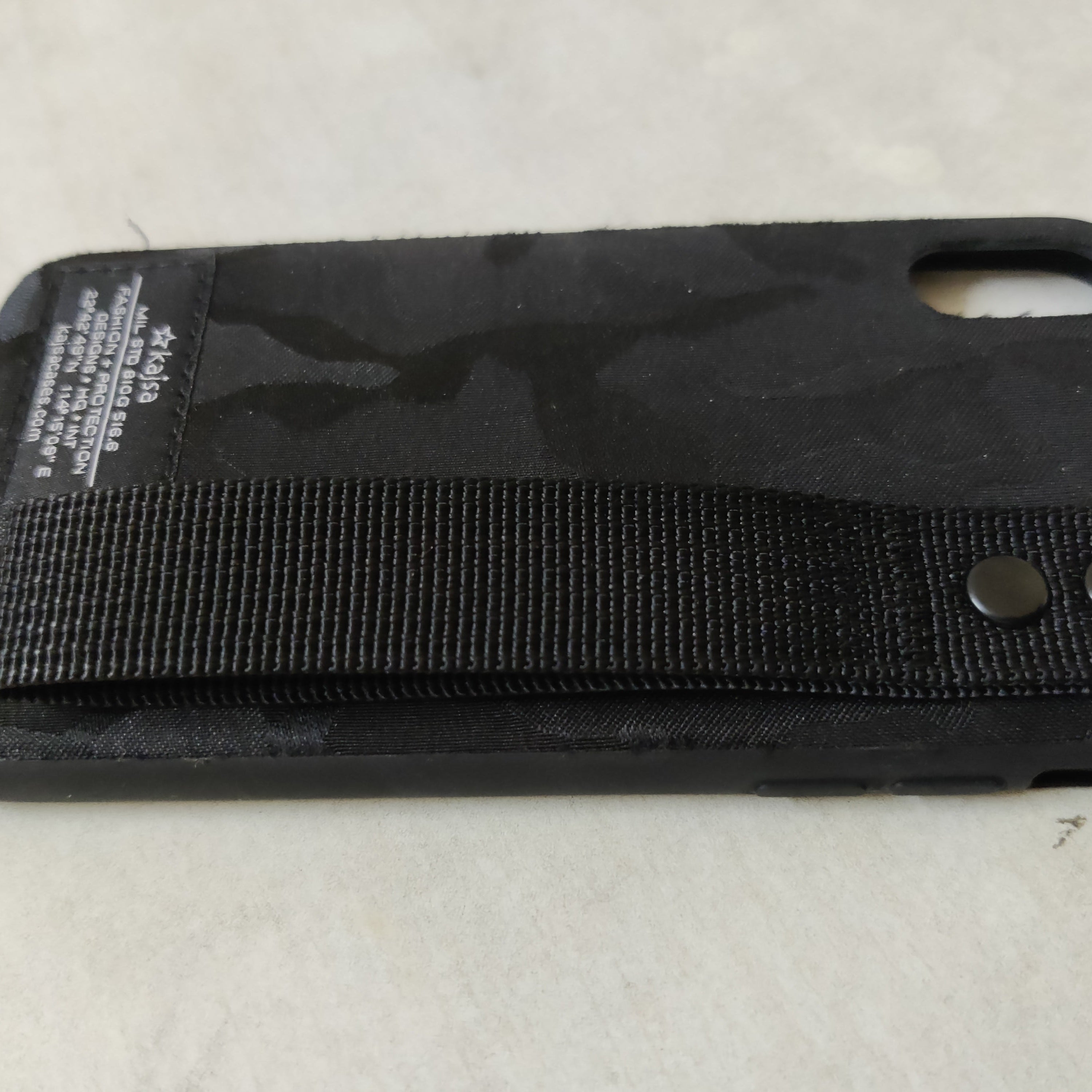 Kajsa Military Collection Straps iPhone X Fabric Tough Case - Black