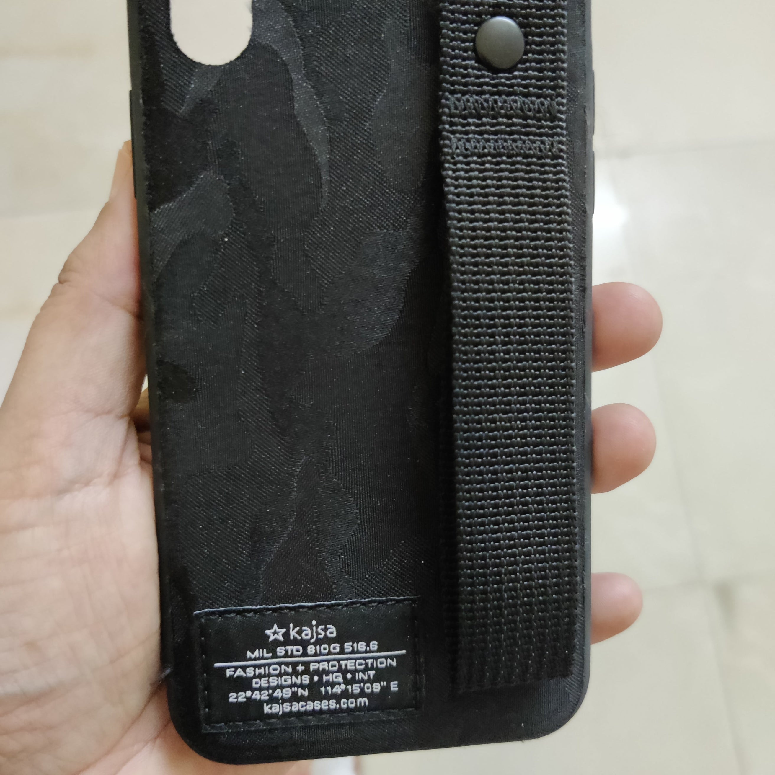 Kajsa Military Collection Straps iPhone X Fabric Tough Case - Black