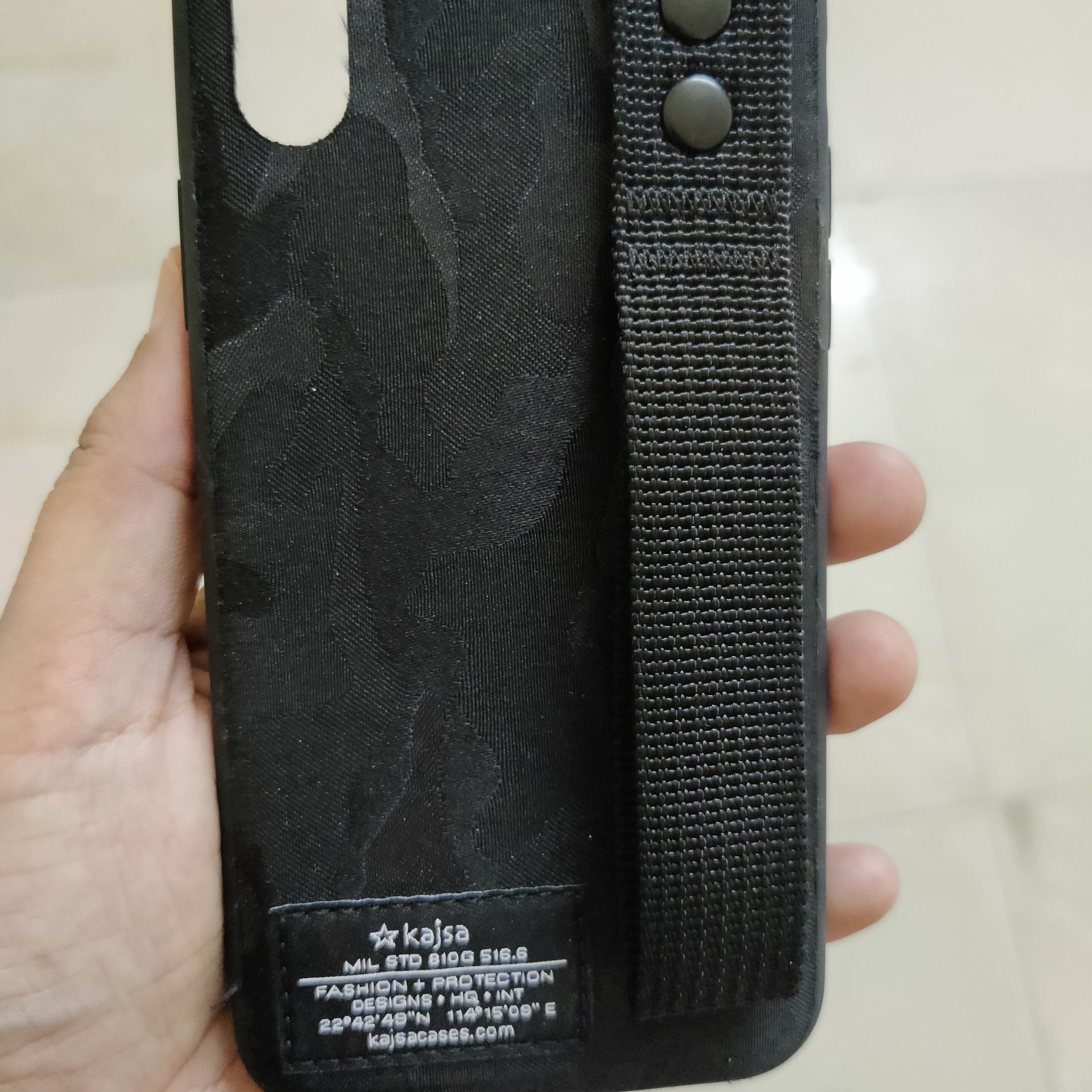 Kajsa Military Collection Straps iPhone X Fabric Tough Case - Black