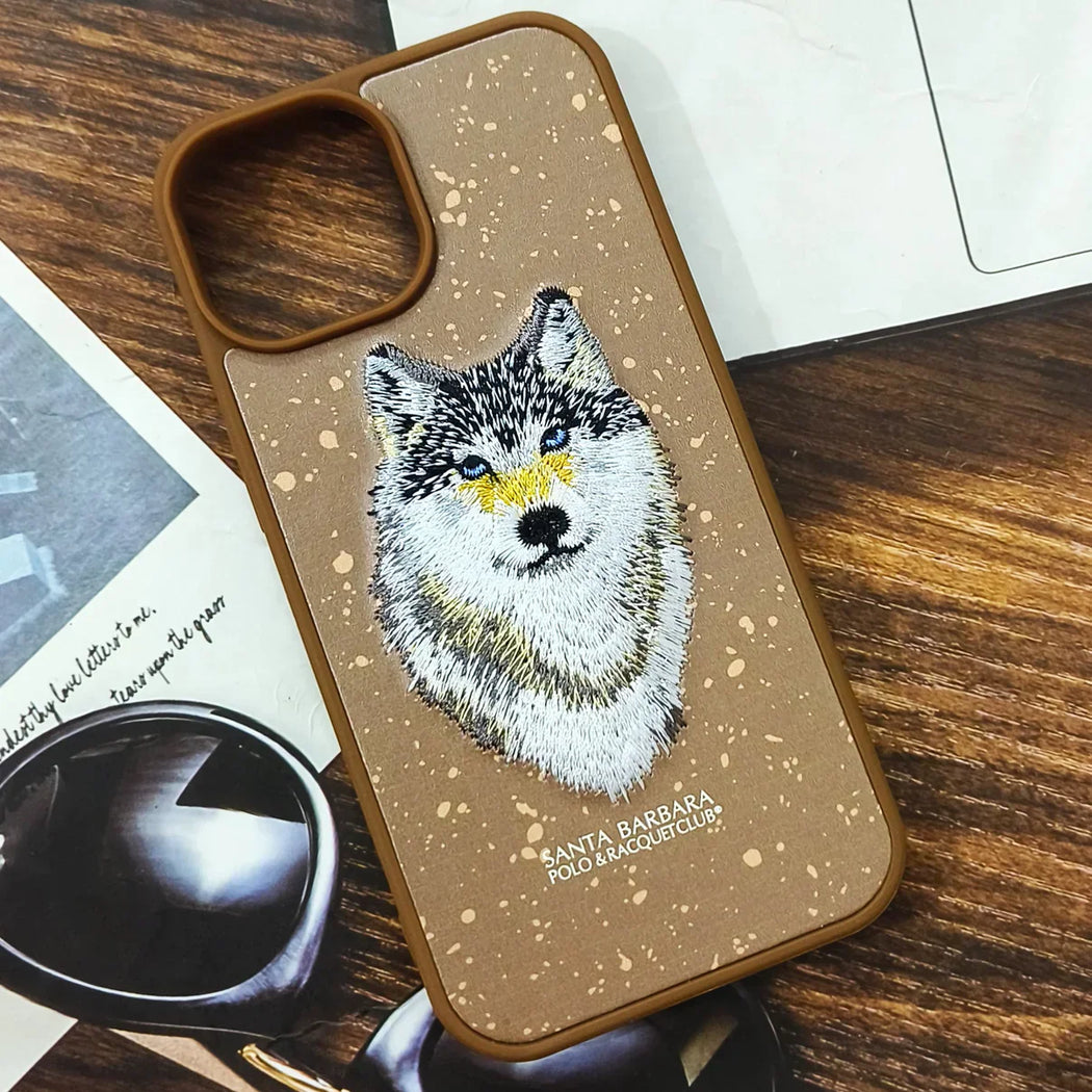 Santa Barbara Classic Savanna Series Wolf Genuine Leather Case For iPhone 15 Pro Max