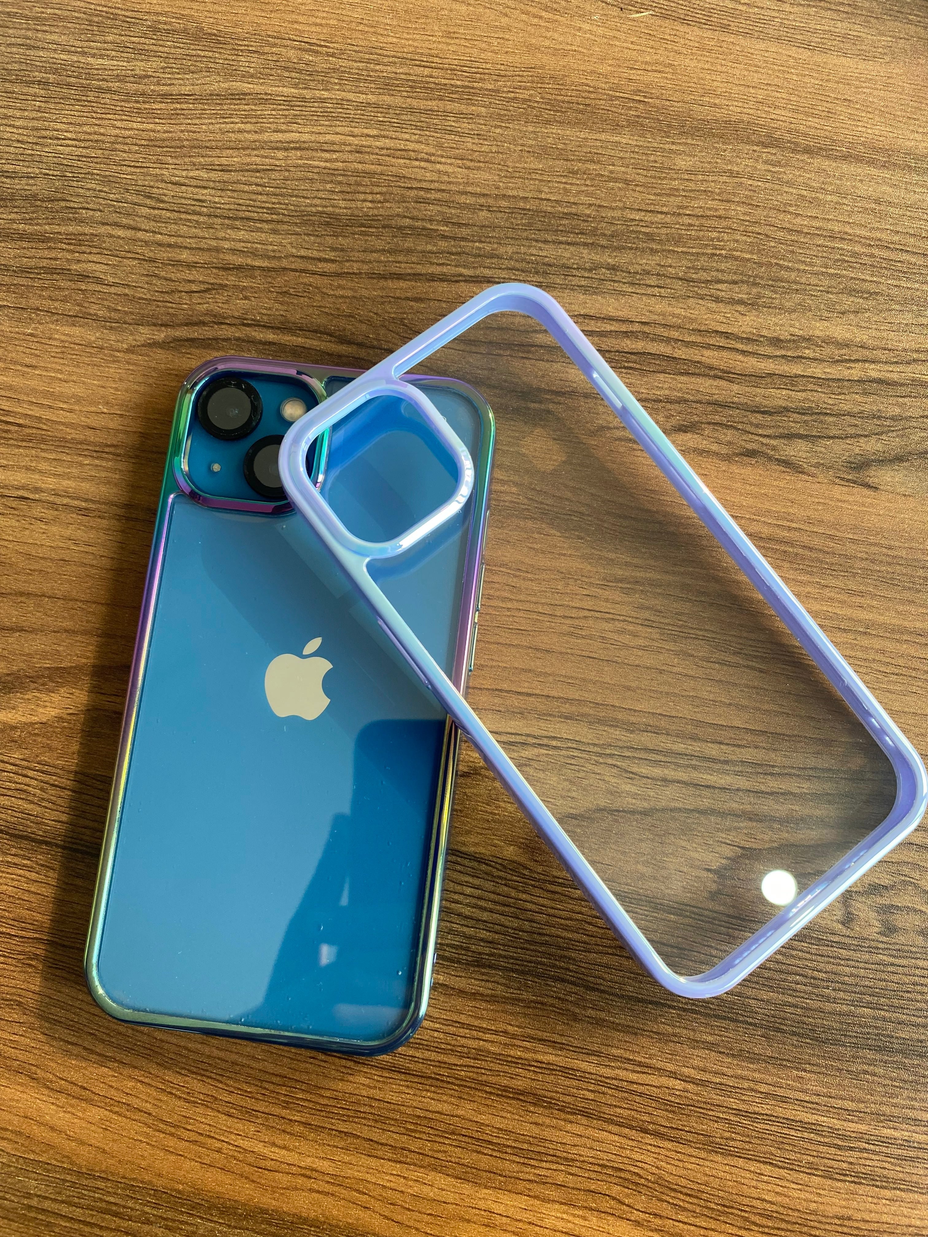 Transparent Heavy Duty Shining Gradient Back Case Cover for iPhone