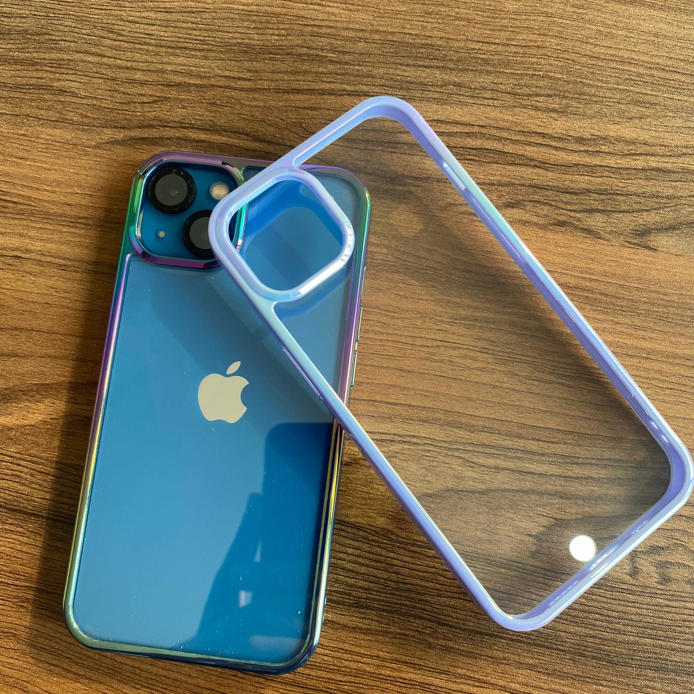 Transparent Heavy Duty Shining Gradient Back Case Cover for iPhone 13 Pro Max