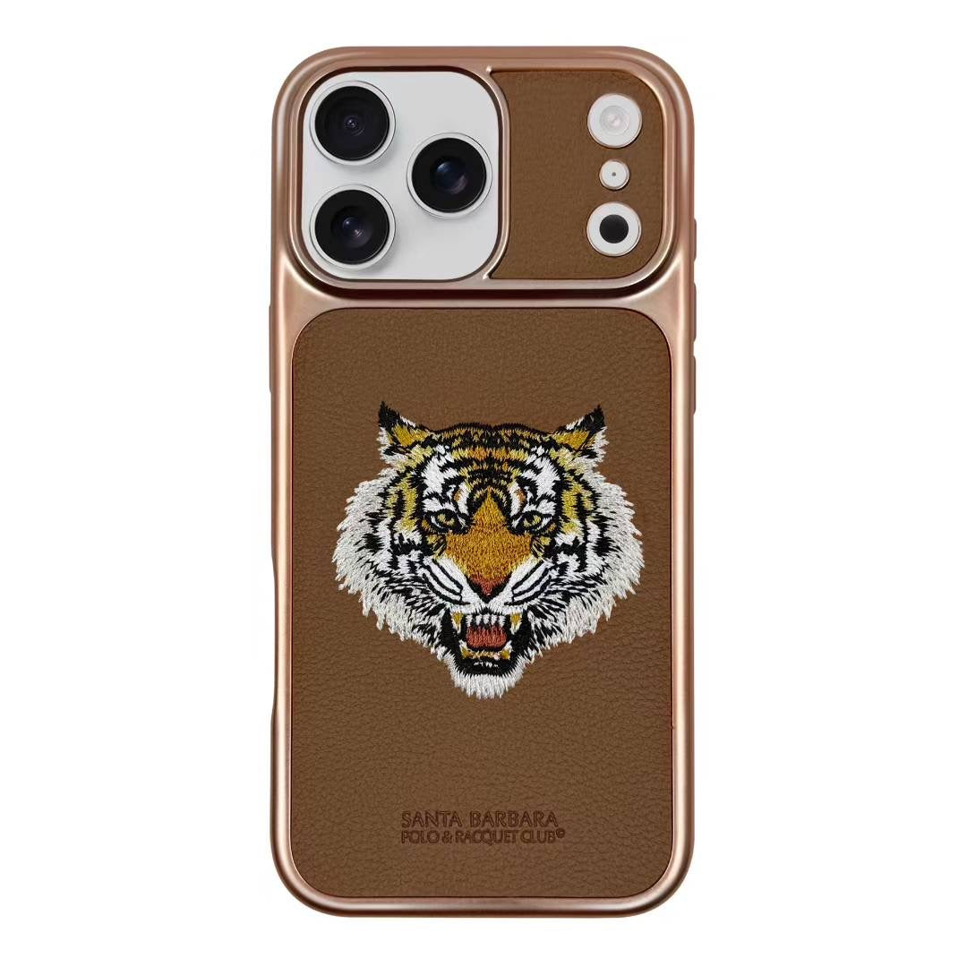 Tiger Emoidery Savanna Santa Barbara Case For iPhone 17 Series