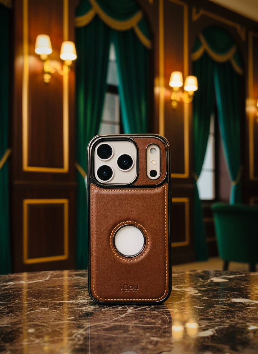 Superior Leather Logo Cut Case For iPhone 17 Series