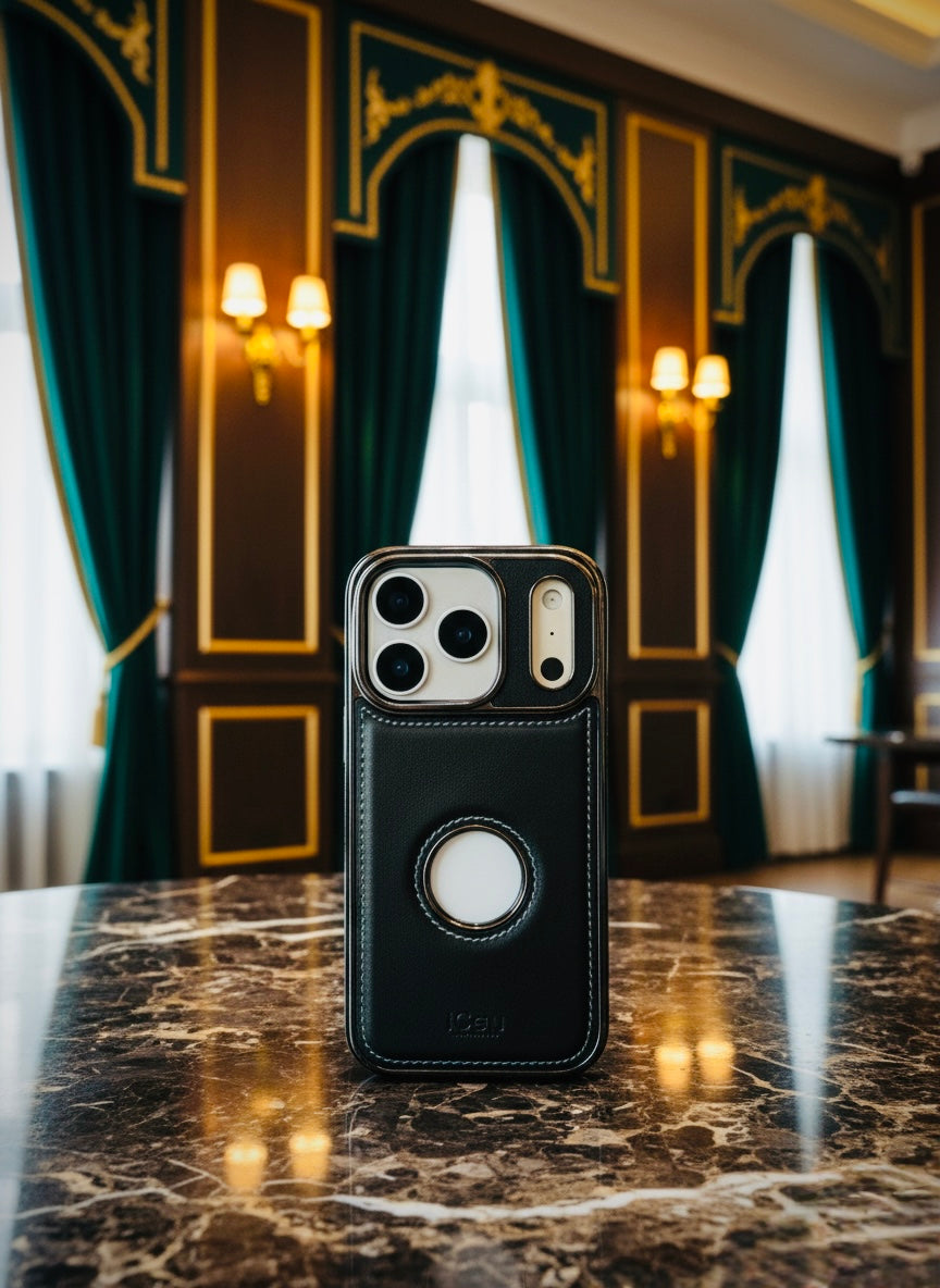 Superior Leather Logo Cut Case For iPhone 17 Series