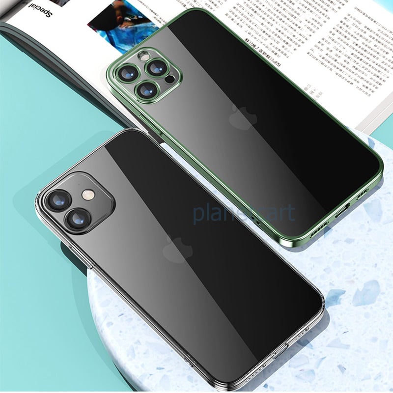 Luxury Square Silicon Electroplated Clear Case With Camera Protection For iPhone 11 Pro - planetcartonline