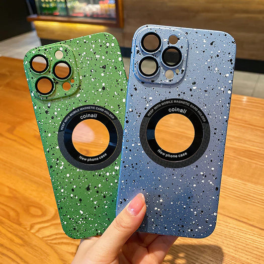 Luxury Matte Polycarbonate Dot Case Logo Visiblility Case For iPhone