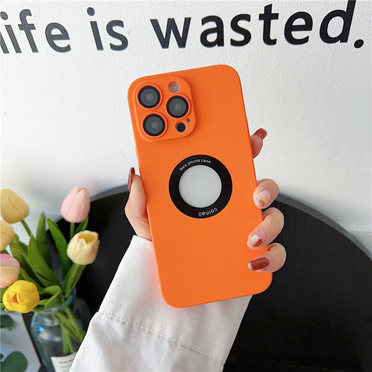 Luxury Matte Polycarbonate Logo Visiblility Case For iPhone