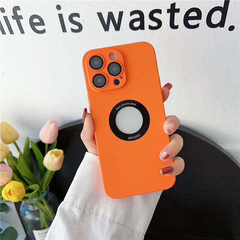 Luxury Matte Polycarbonate Logo Visiblility Case For iPhone