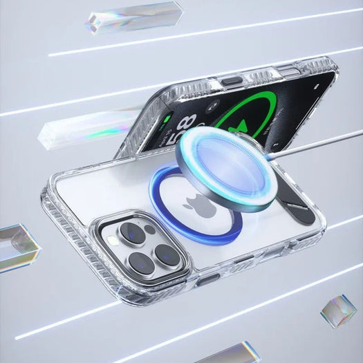 Metal Stand Clear Magsafe Case For iPhone