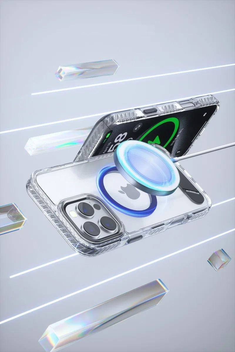 Metal Stand Clear Magsafe Case For iPhone