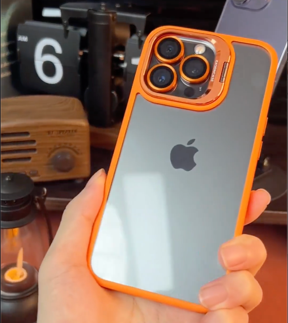 Camera Stand Case With Metal Rings For iPhone 14 Plus