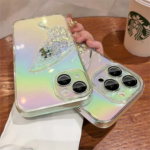 Glitter Butterfy Back Case For Apple iPhone