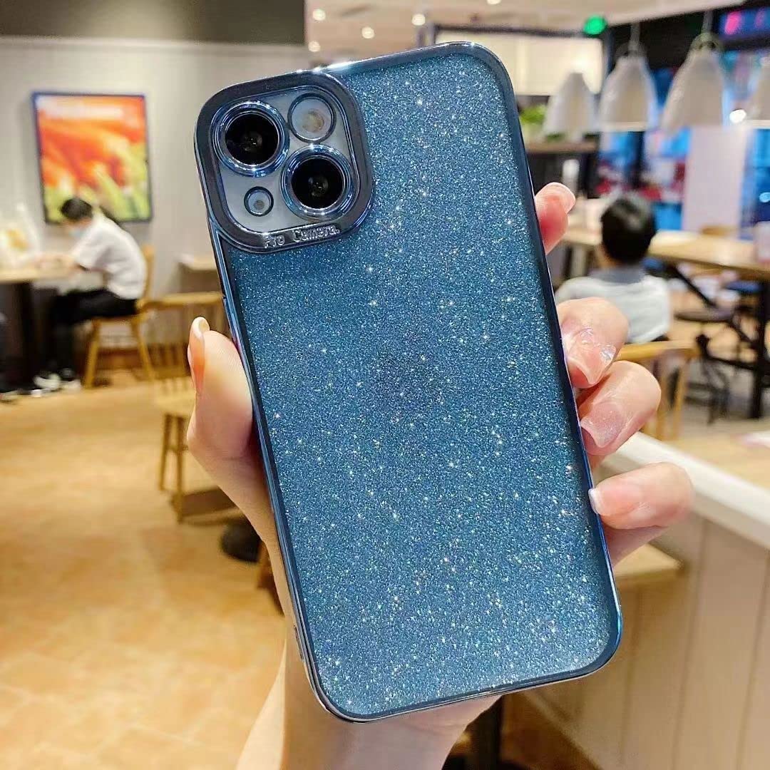 Luxury Glitter Transparent Square Bumper Back Case for iPhone 13