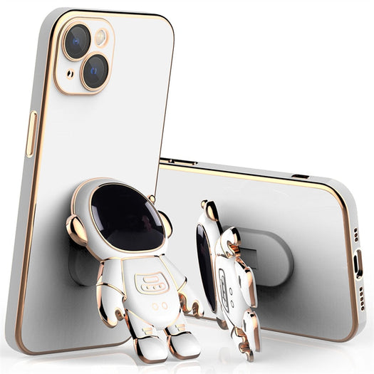 Astronaut Luxurious Gold Edge Back Case For iPhone 13