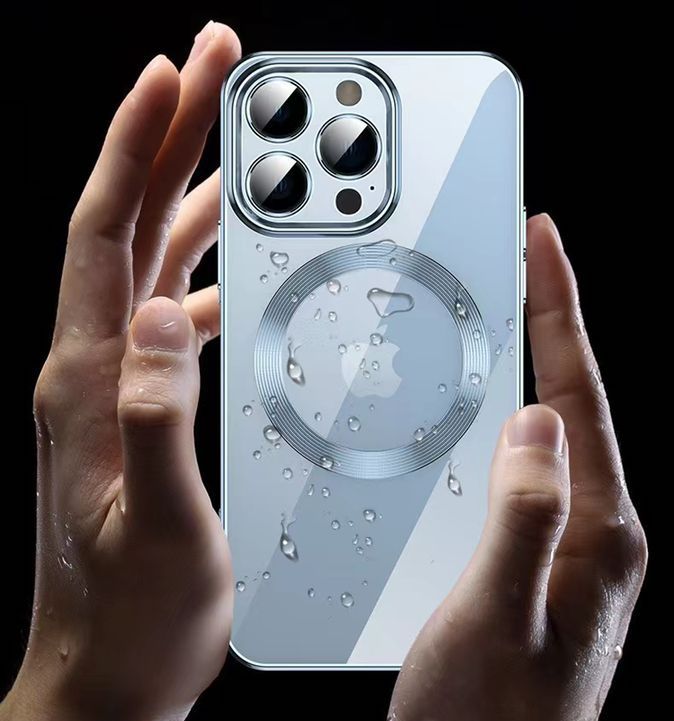 The Luxury Square Silicon Magsafe Clear Case With Camera Protection For iPhone 14