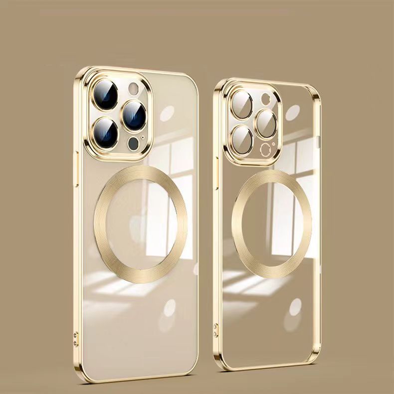 The Luxury Square Silicon Magsafe Clear Case With Camera Protection For iPhone 14 Series