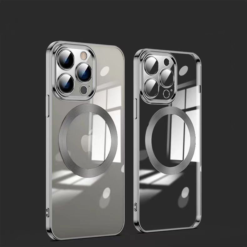 The Luxury Square Silicon Magsafe Clear Case With Camera Protection For iPhone 14 Plus