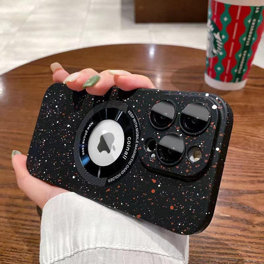 Luxury Matte Polycarbonate Dot Case Logo Visiblility Case For iPhone